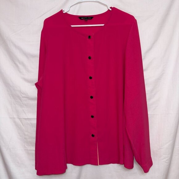 MYNT 1792 Pink Long Sleeve Button Up Blouse Top women's size 2X - Picture 1 of 7